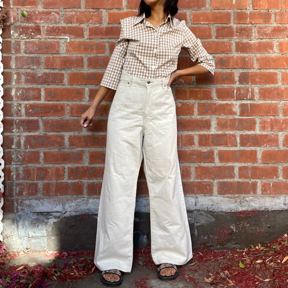 levi’s made and crafted wide leg oatmeal